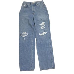 Madewell Baggy Straight Distressed Hi Rise Jean 26